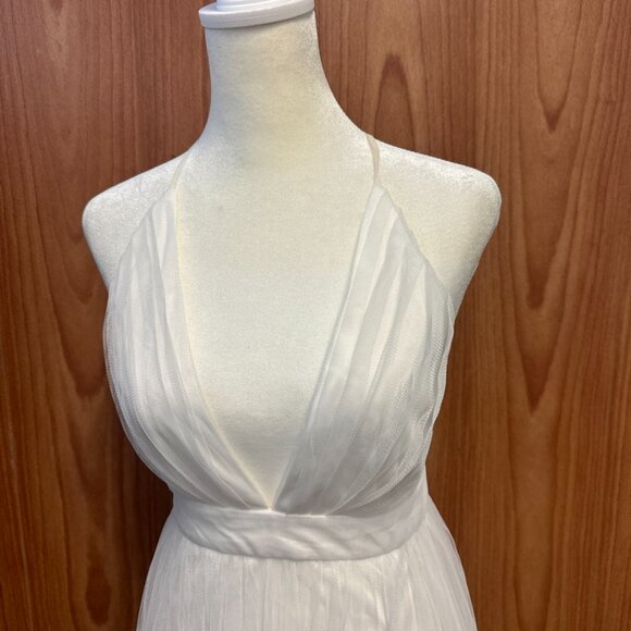 Windsor White Mesh Maxi Dress Criss Cross Back Adjustable Straps S Small - Picture 2 of 10